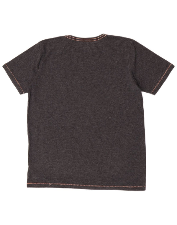 Quiksilver Jungen-T-Shirt mit Grafik, 15–16 Jahre, graue Baumwolle