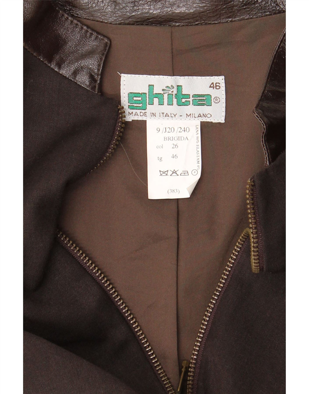 VINTAGE Damen Blazer Jacke IT 46 Große braune Wolle