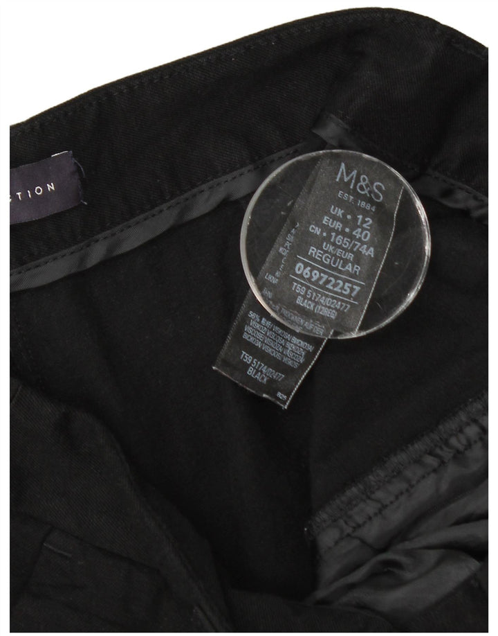 Marks & Spencer Damen Slim Cropped-Hose UK 12 Medium W30 L24 Schwarz