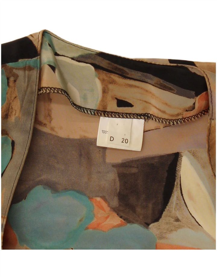 Vintage Damen Kurzarm-Hemdbluse UK 18 XL Mehrfarbiges Patchwork