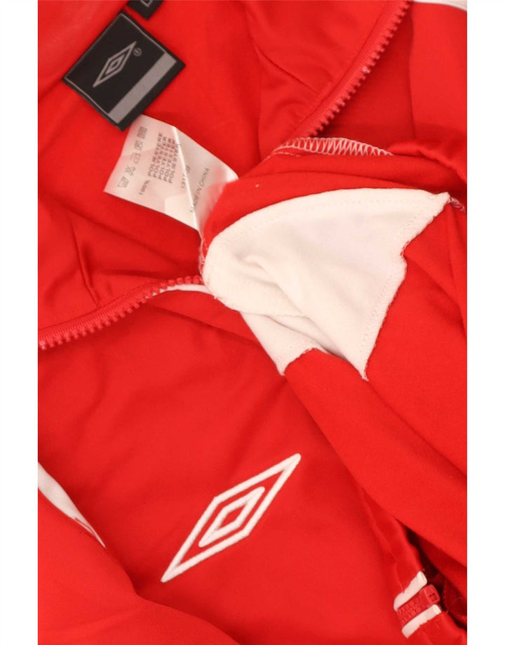 Umbro Herren-Trainingsanzug-Top-Jacke, großes rotes Farbblock-Polyester