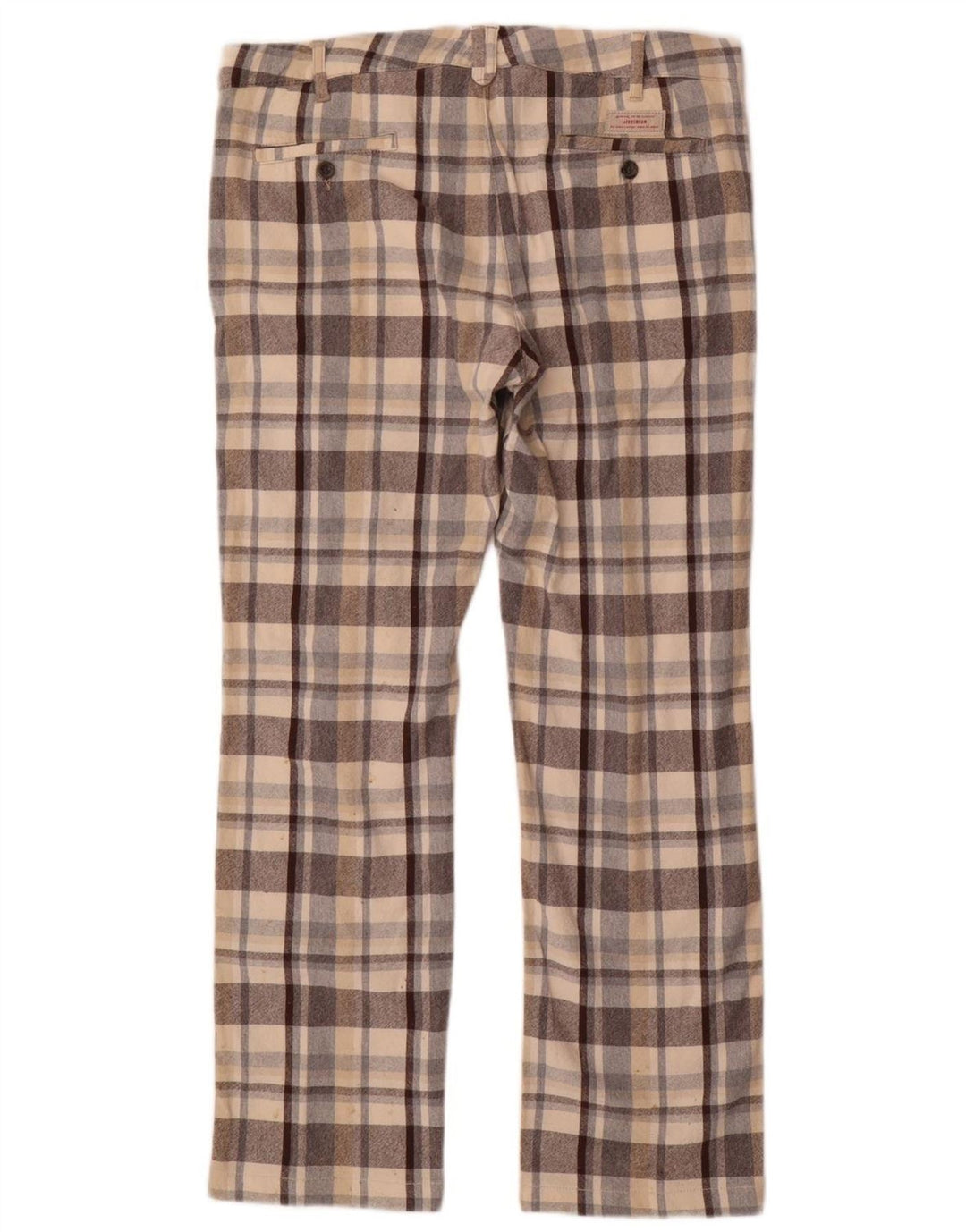 Jeckerson Herren Straight Chino Hose W34 L30 Grau kariert