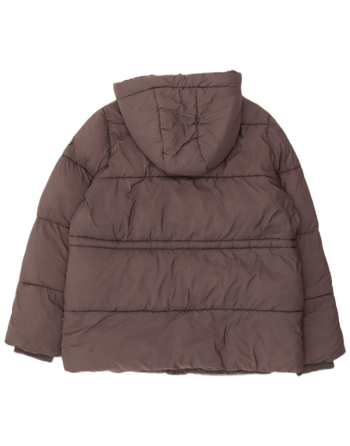 PEPE Jeans Damen-Kapuzen-Übergröße, wattierte Jacke, UK 10, Größe S, grau, Polyester