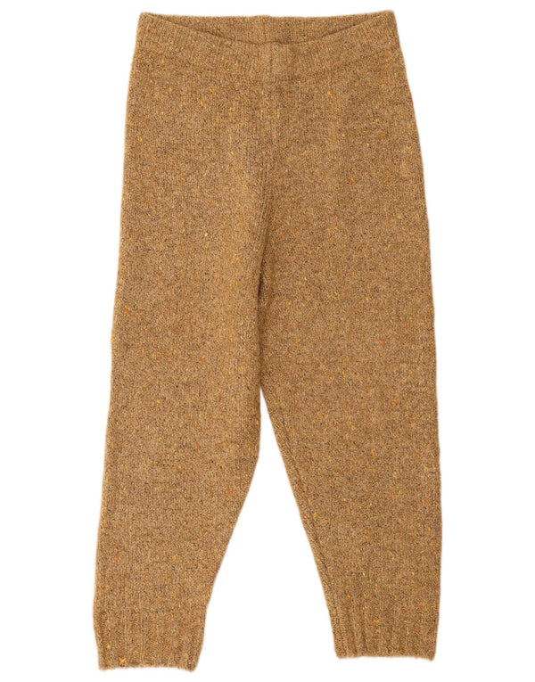 Zara Womens Capri Tracksuit Trousers Joggers UK 14 Large Beige Polyester