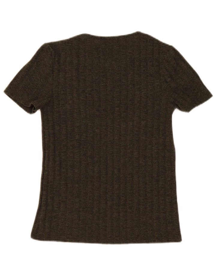 Zara Damen Trafaluc T-Shirt Top UK 8 Small Khaki Polyester