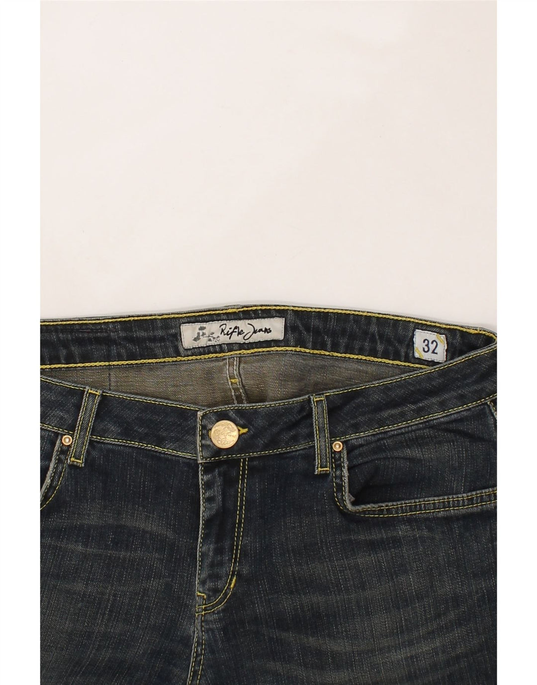 RIFLE Womens Slim Jeans W32 L31 Navy Blue Cotton Vintage Rifle and Second-Hand Rifle from Messina Hembry 
