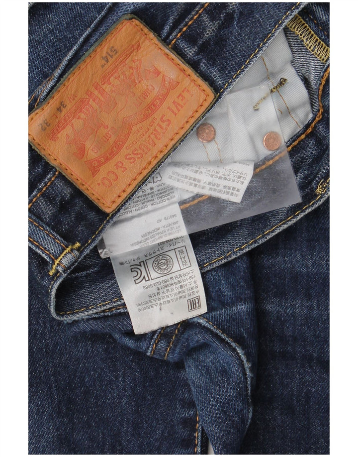 Levi's Herren 514 Straight Jeans W34 L32 Marineblaue Baumwolle