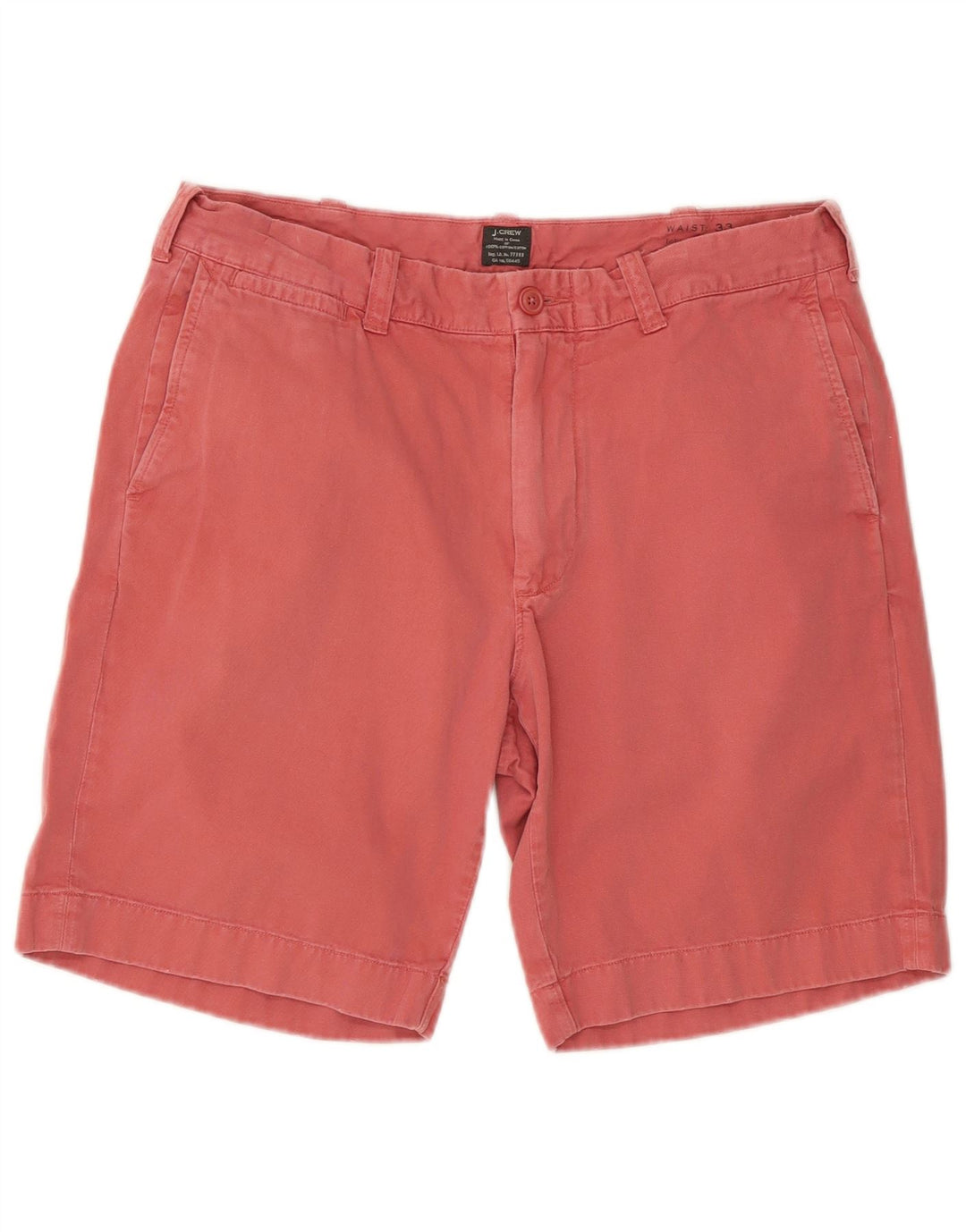 J. CREW Herren Chinoshorts W33 Mittelrote Baumwolle