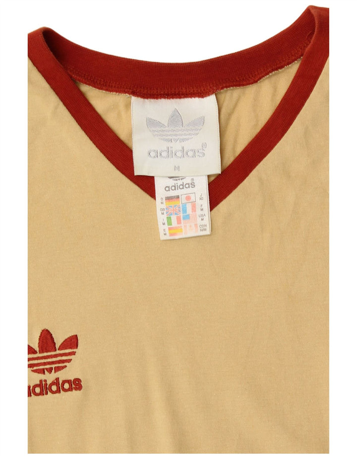 ADIDAS Damen T-Shirt Top UK 14 Mittelgelb