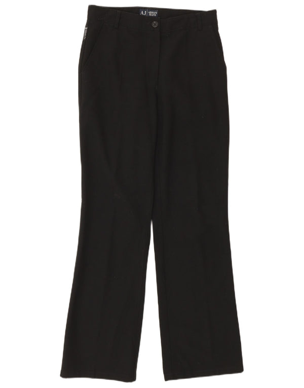 Armani Jeans Damen Bootcut Chino Hose UK 8 Small W26 L29 Schwarz Klassisch