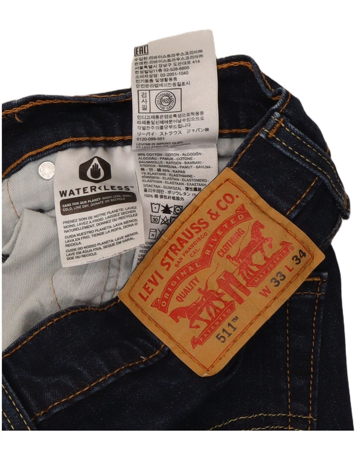 Levi's Herren 511 Slim Jeans W33 L34 Marineblaue Baumwolle