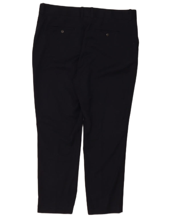 Reiss Damen Slim Fit Freizeithose UK 18 XL W40 L29 Schwarze Wolle