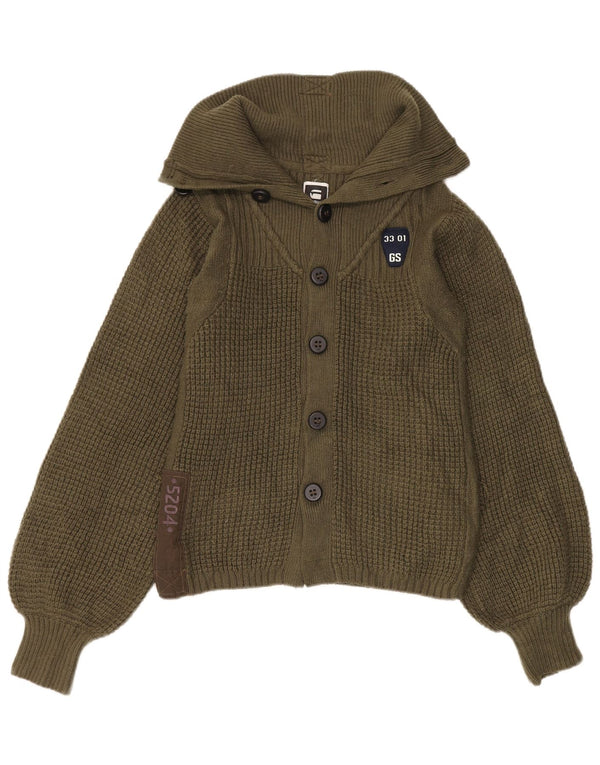 G-Star Damen Strickjacke UK 12 Medium Khaki Acryl