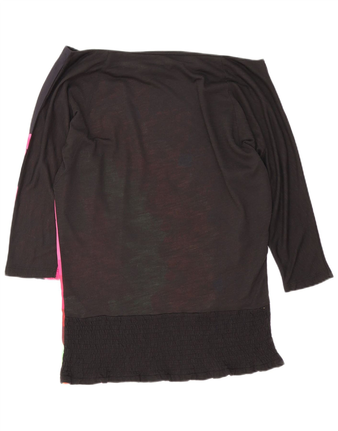 Desigual Damen Übergroßes, schulterfreies Grafik-Oberteil, Gr. 10, Schwarz