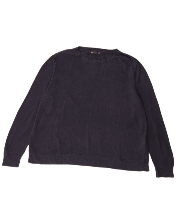 Marks & Spencer Damen-Pullover mit U-Boot-Ausschnitt, UK 22 3XL, Marineblau, Acryl