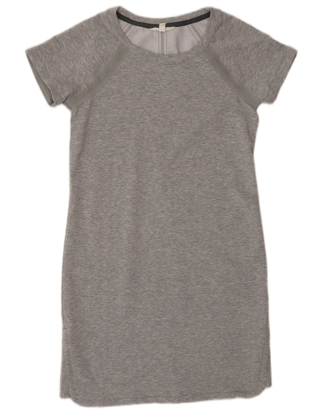 Athleta Damen T-Shirt-Kleid UK 10 Small Grau geflecktes Polyester