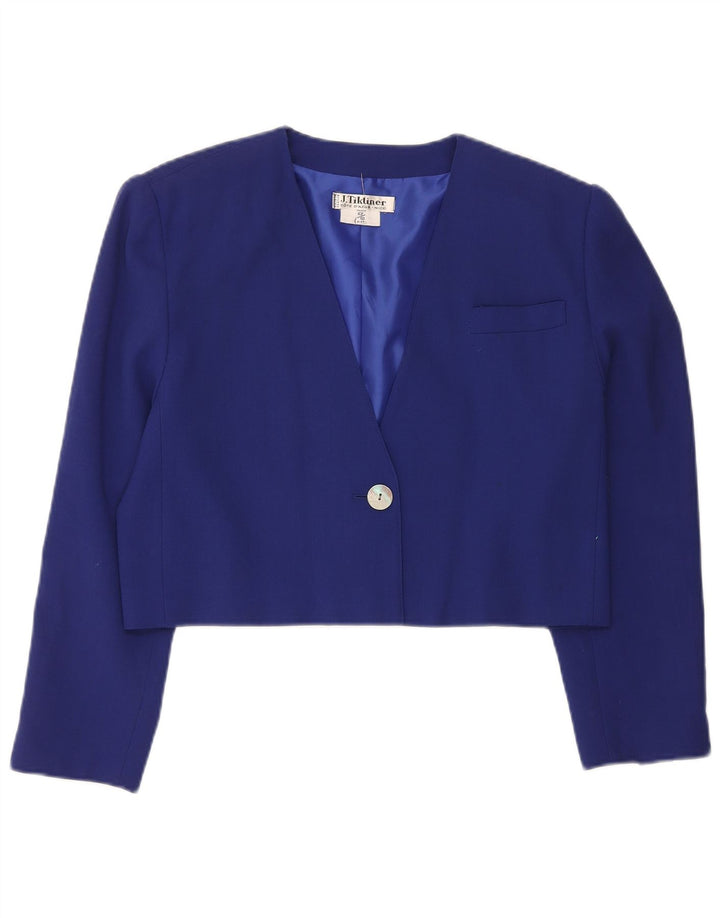 J.TIKTINER Damen Crop 1 Button Blazer Jacke EU 42 Large Marineblau