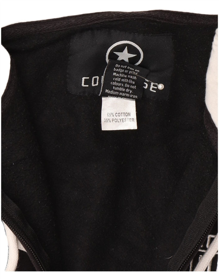 Converse Herren-Kapuzenpullover mit grafischem Reißverschluss, groß, aus schwarzer Baumwolle