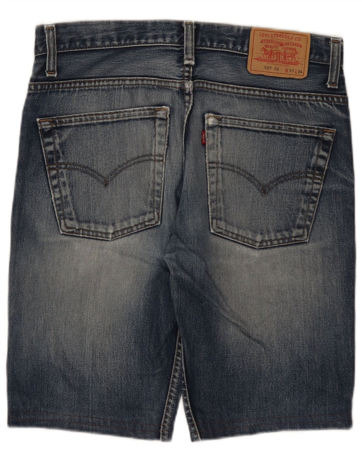LEVI'S Herren 507 Denim Shorts W33 Mittelblaue Baumwolle