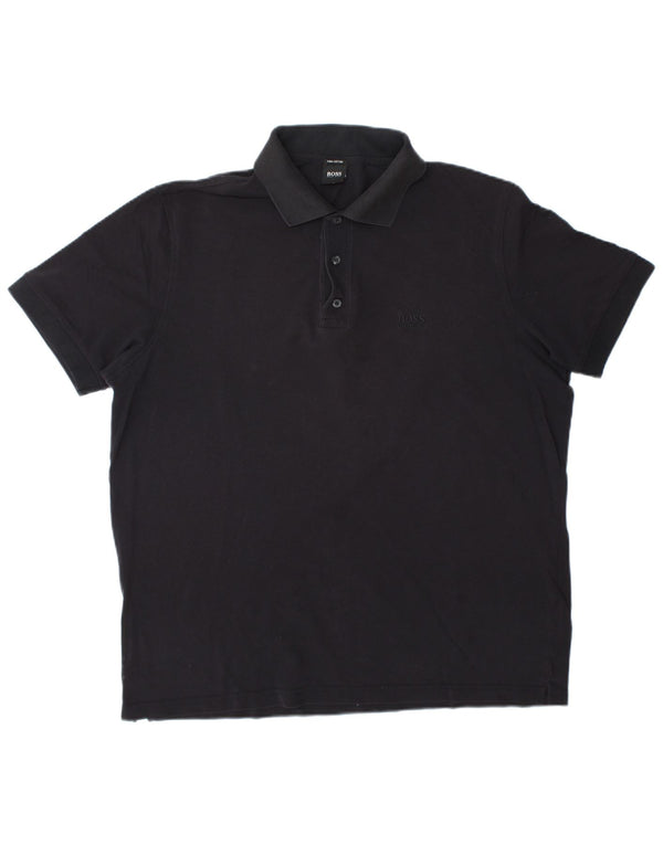 Hugo Boss Herren Poloshirt XL Schwarz Baumwolle