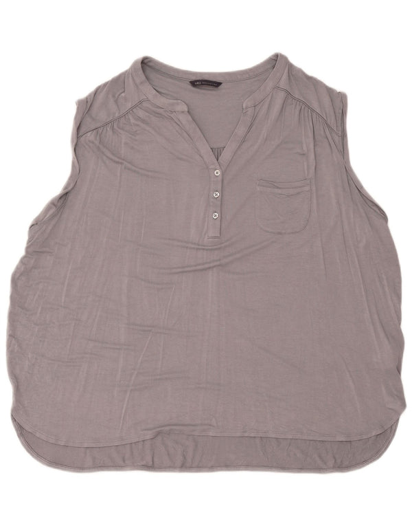 Marks & Spencer Damen ärmelloses Blusenoberteil UK 24 4XL Graue Viskose