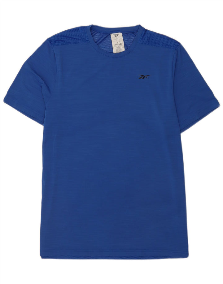 Reebok Herren Tall Graphic T-Shirt Top Large Blau Nylon