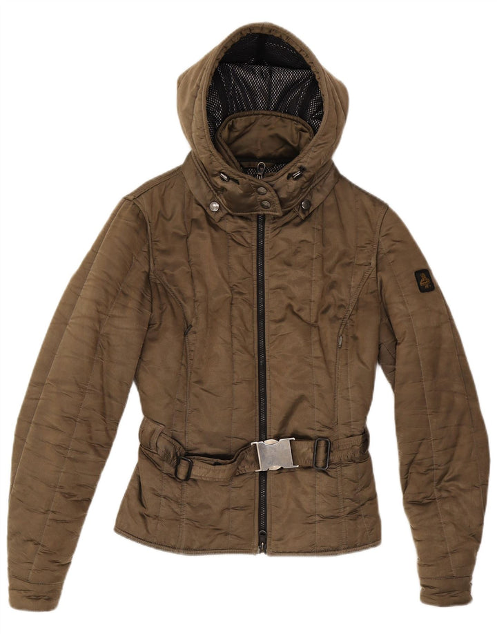 Refrigiwear Damen-Steppjacke mit Kapuze, UK 14, mittelbraun, Polyamid