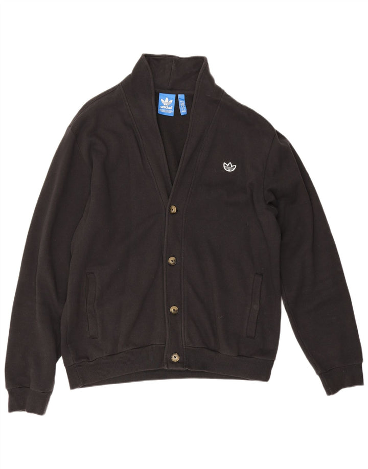 Adidas Herren-Trainingsanzug-Oberteil, große Jacke aus schwarzer Baumwolle
