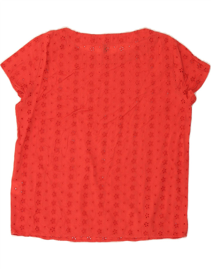 BENETTON Womens Blouse Top UK 16 Large Red Cotton Vintage Benetton and Second-Hand Benetton from Messina Hembry 