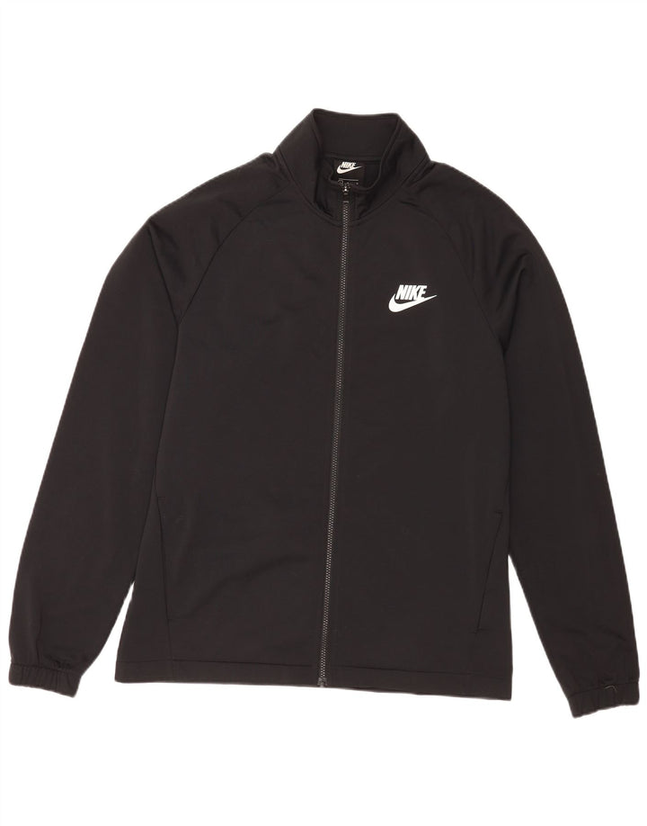 Nike Herren-Trainingsanzug-Oberteil, große Jacke aus schwarzem Polyester