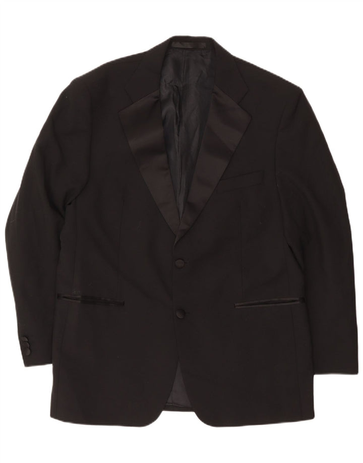 Marks & Spencer Herren-Blazer mit 2 Knöpfen, Gr. 42, Größe L, Schwarz, Polyester
