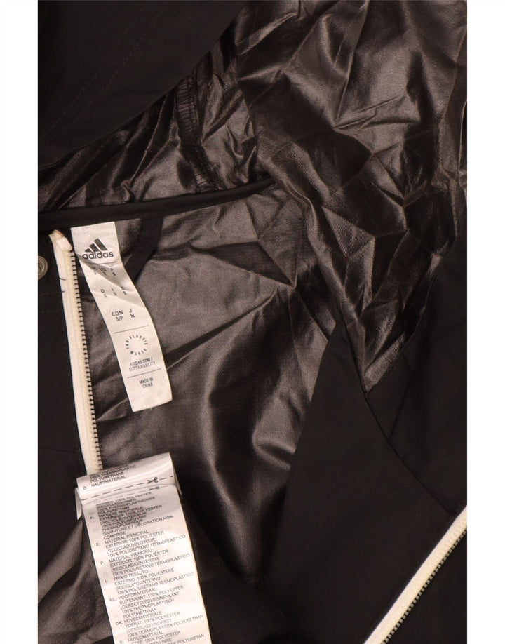 Adidas Herren Kapuzen-Regenjacke UK 36 Small Schwarz Polyester