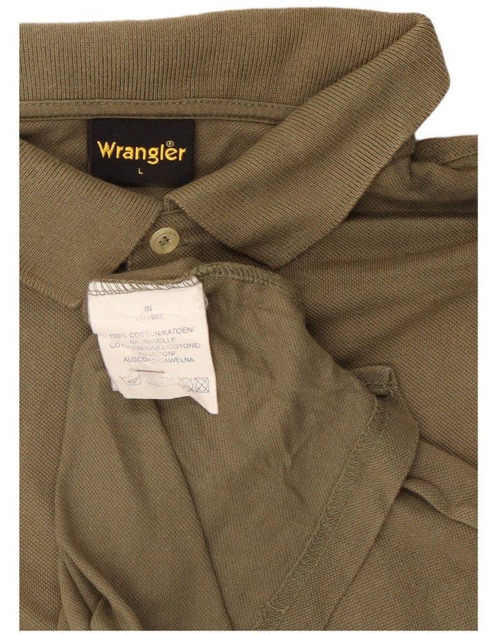 Wrangler Herren-Poloshirt, große Khaki-Baumwolle