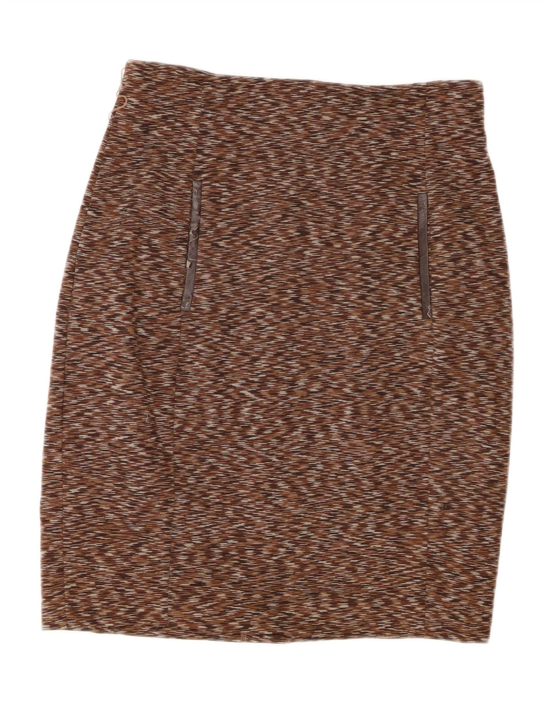 CALVIN KLEIN Damen Bleistiftrock Groß W32 Braun meliertes Polyester