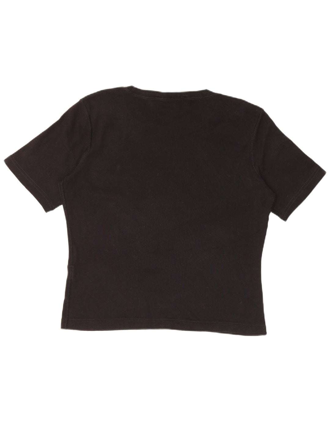 RALPH LAUREN Damen Crop T-Shirt Top UK 18 XL Schwarz Baumwolle