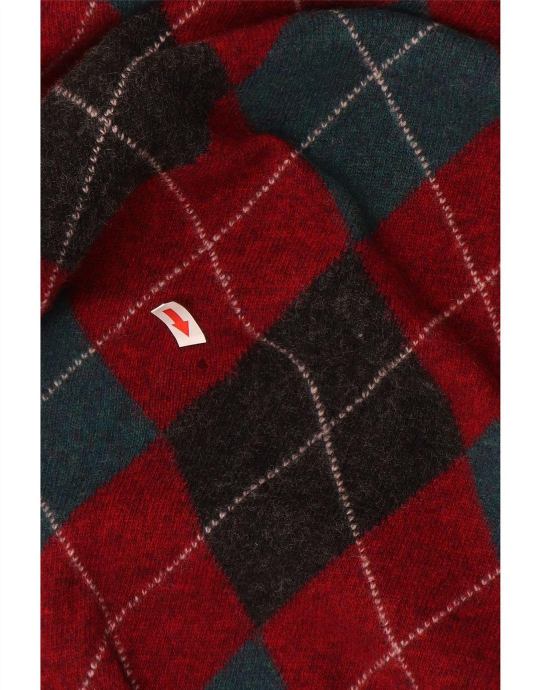 Rian Rucci Herren-Pullover mit Rundhalsausschnitt, Größe 56, XL, Rot Argyle/Diamant