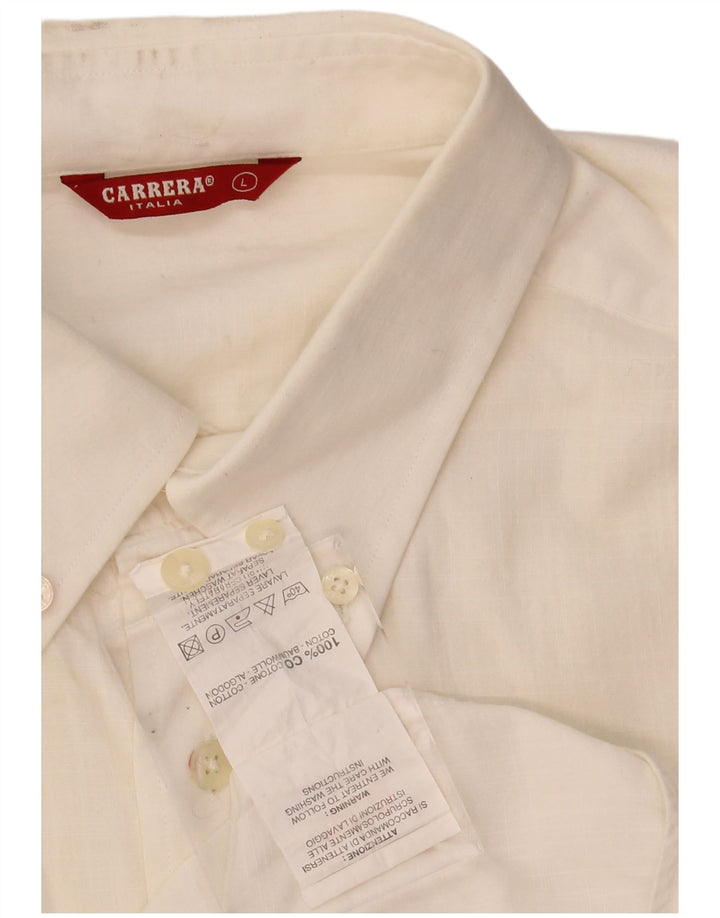 CARRERA Mens Short Sleeve Shirt Large White