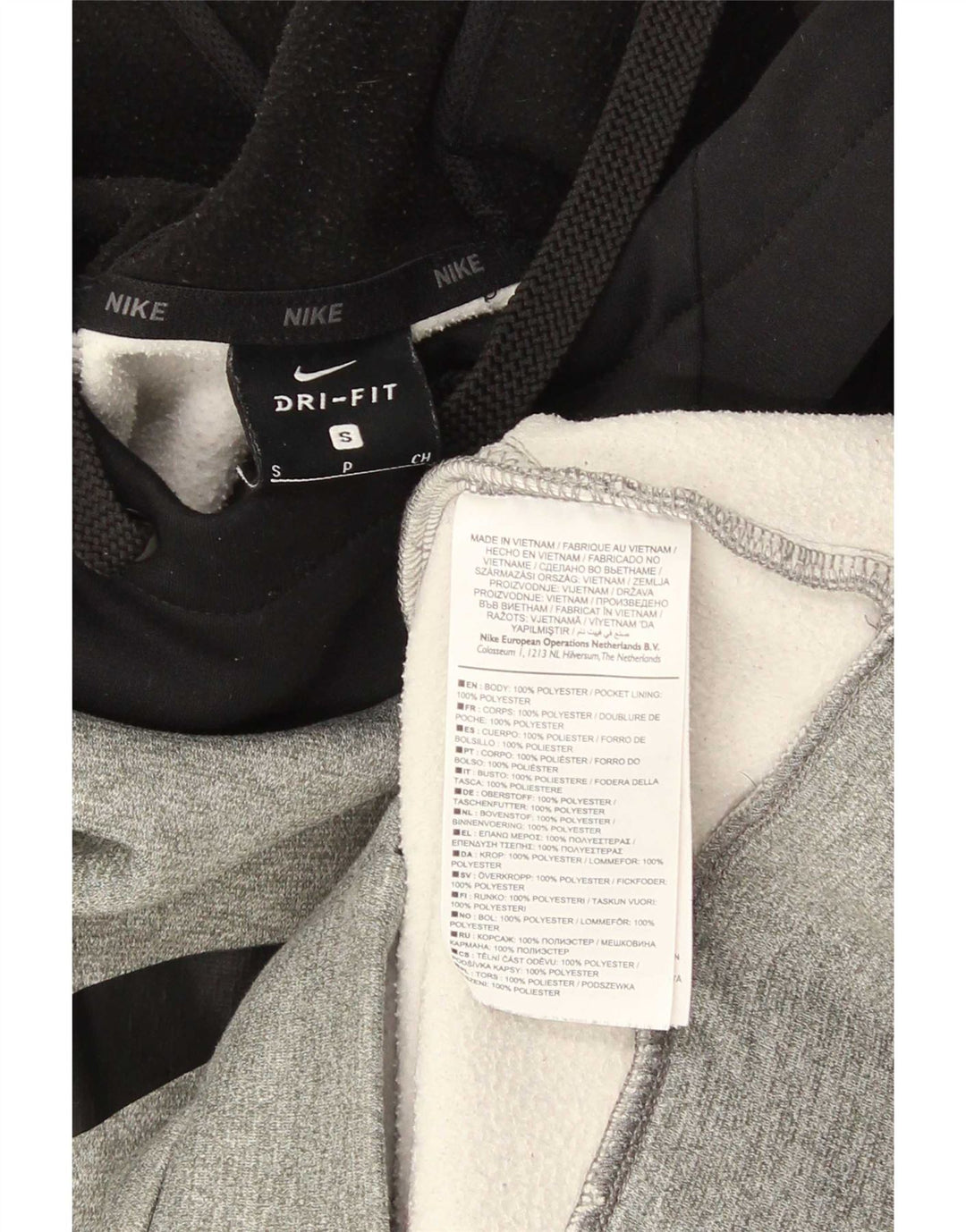 Nike Herren Dri Fit Graphic Kapuzenpullover, klein, graues Farbblock-Polyester