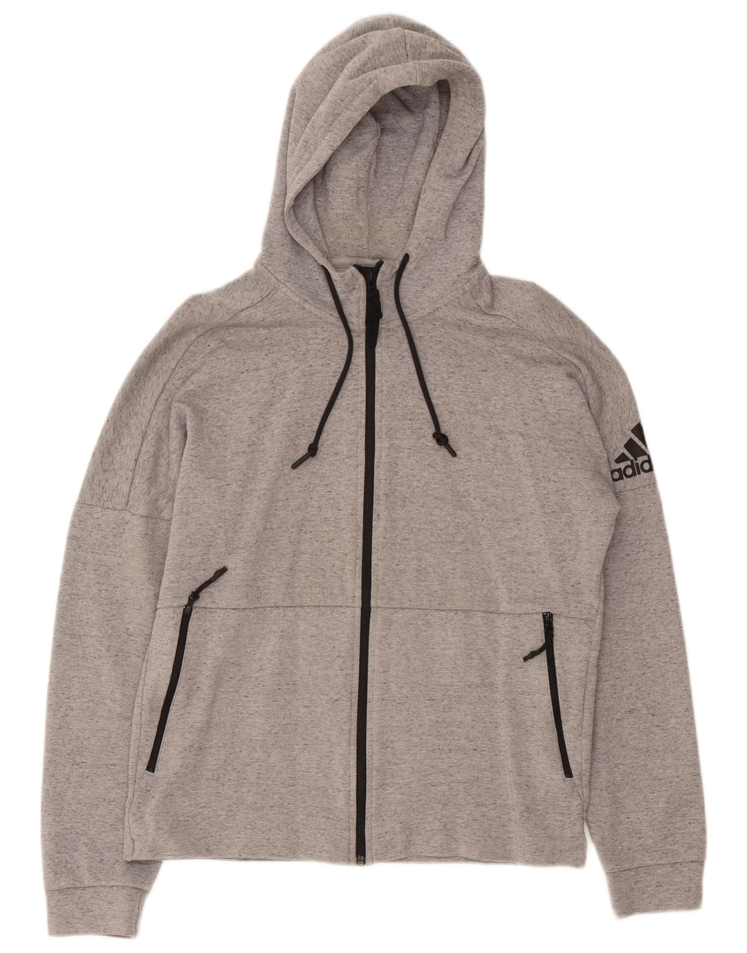 Adidas Herren Graphic Zip Hoodie Pullover Mittelgrau meliert