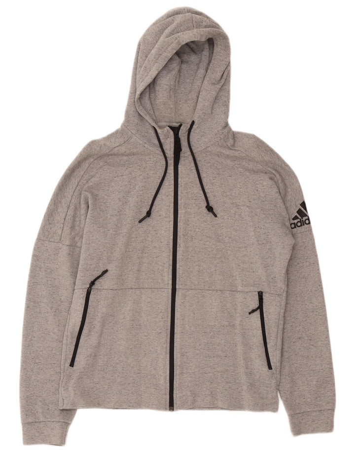 Adidas Herren Graphic Zip Hoodie Pullover Mittelgrau meliert