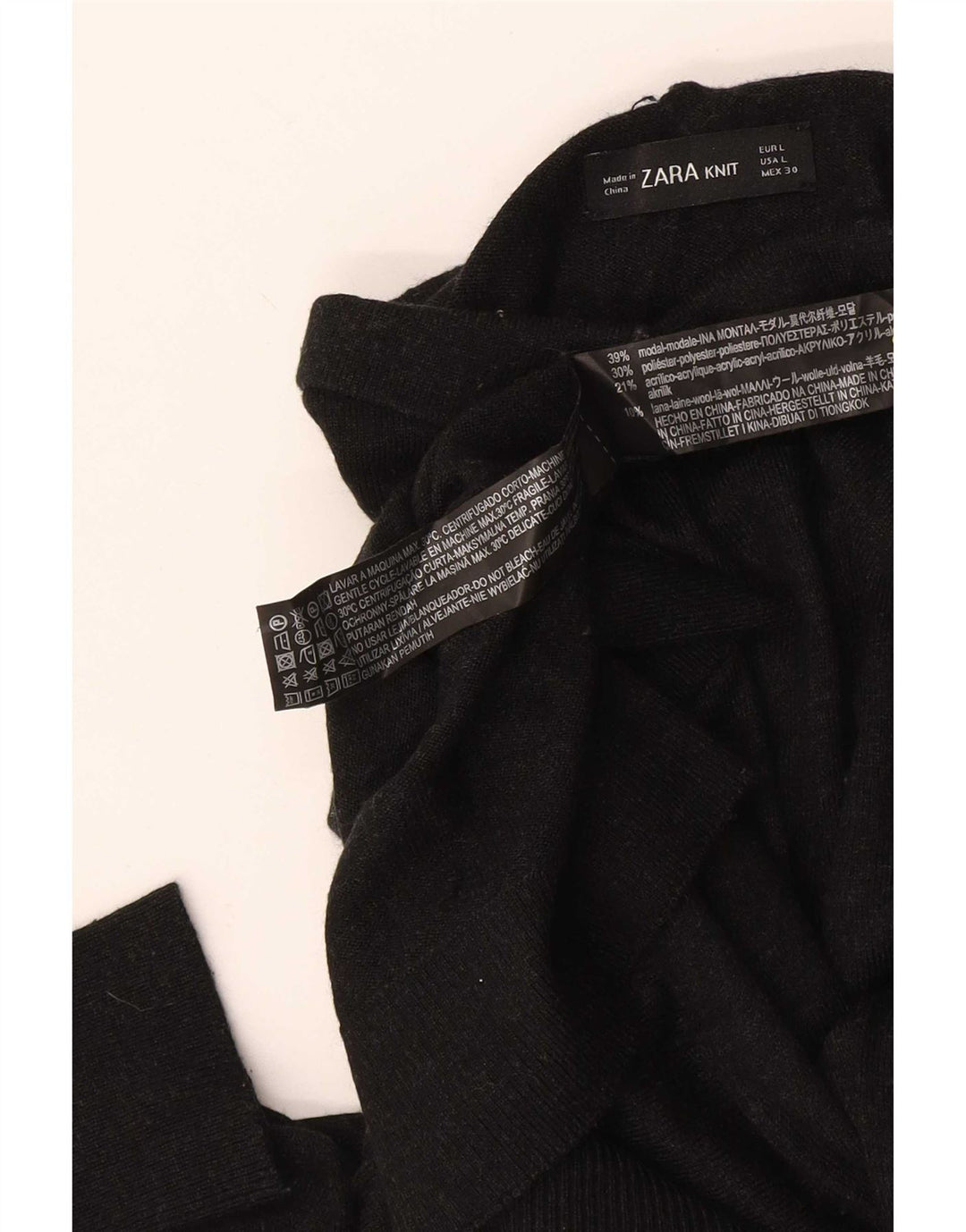 Zara Damen-Pullover mit Rollkragen, Gr. 14, Schwarz, Modal