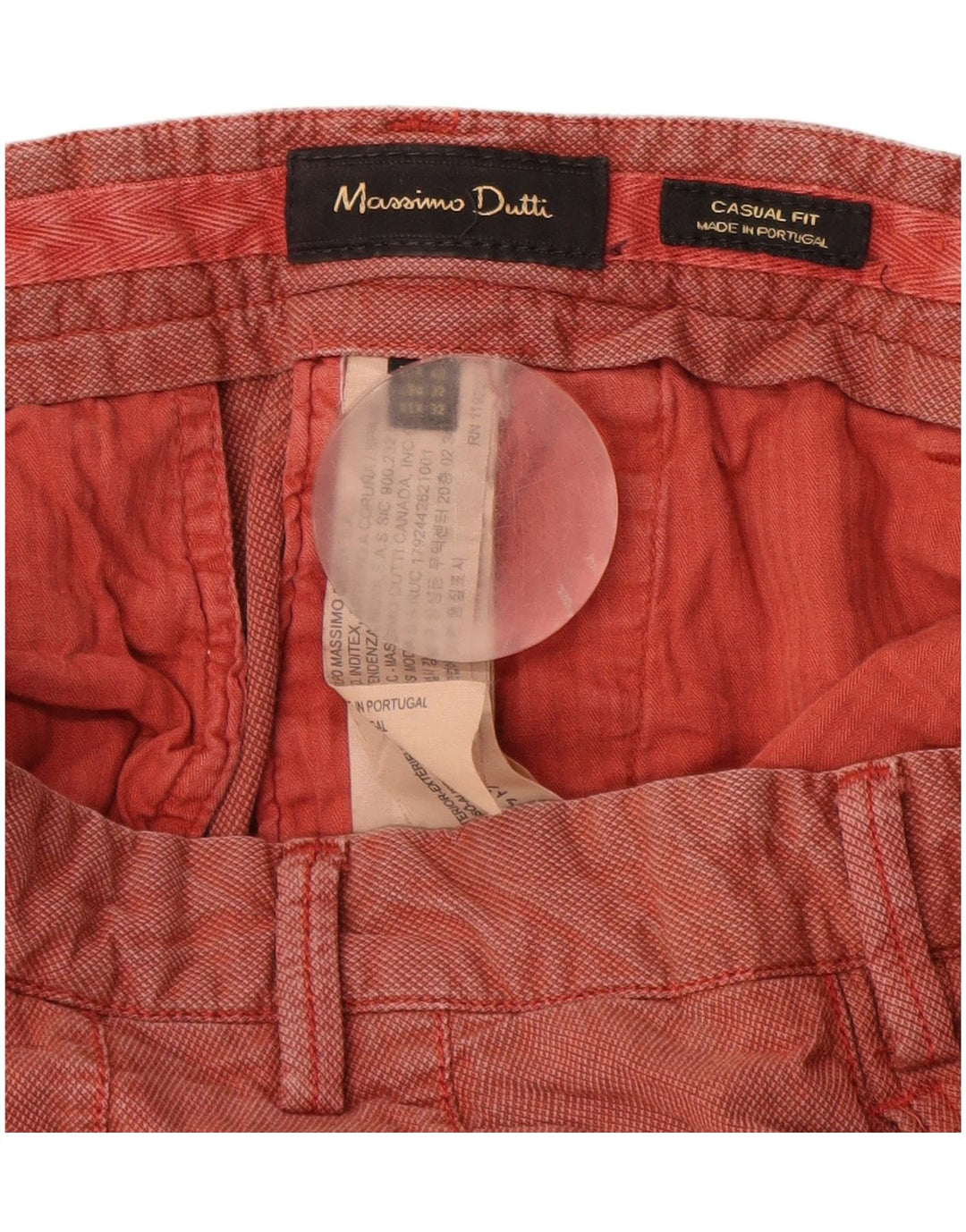MASSIMO DUTTI Herren-Chinohose mit lässiger Passform, EU 42, Größe L, W32, L32, Rot