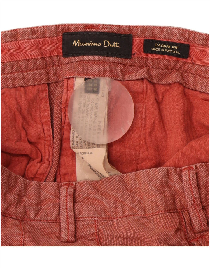 MASSIMO DUTTI Herren-Chinohose mit lässiger Passform, EU 42, Größe L, W32, L32, Rot
