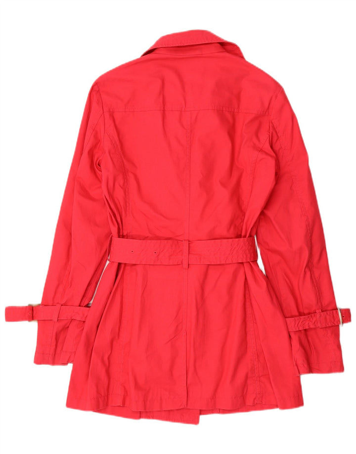 BENETTON Damen Trenchcoat IT 40 Small Rote Baumwolle