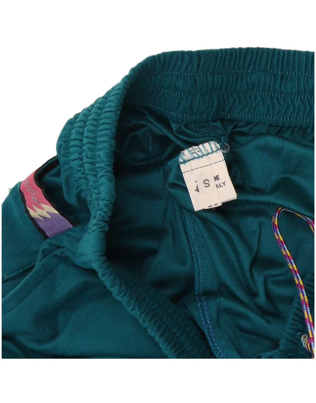 Vintage Herren-Trainingsanzug mit Grafik, klein, grün, Farbblock-Polyester