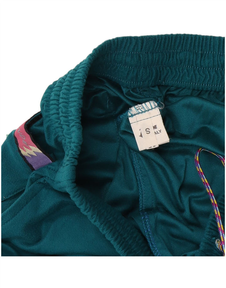 Vintage Herren-Trainingsanzug mit Grafik, klein, grün, Farbblock-Polyester
