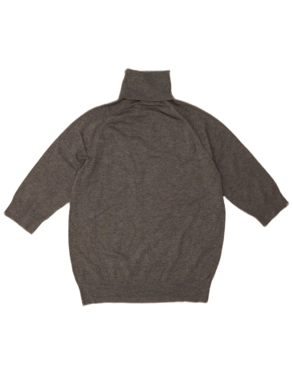 Zara Damen-Pullover mit 3/4-Ärmeln und Rollkragen, Gr. 12, Mittelgrau