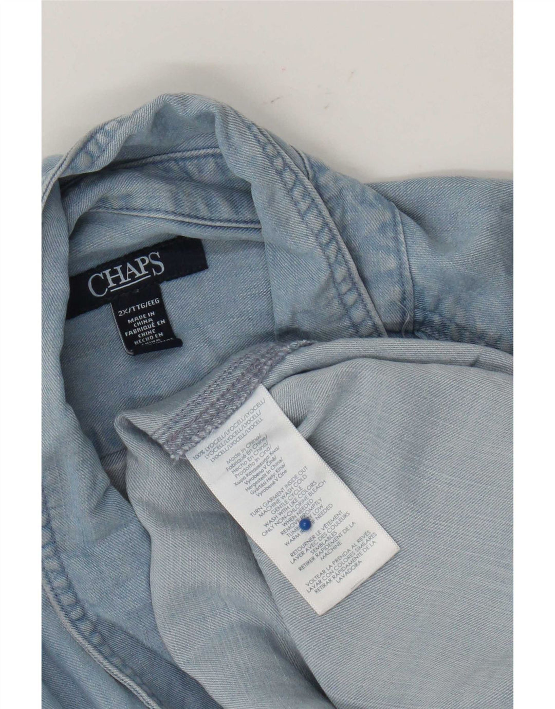 Chaps Damen Jeanshemd UK 20 2XL Blaues Lyocell