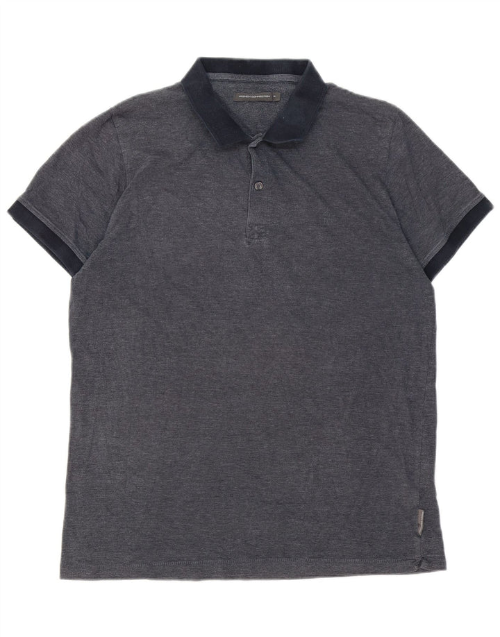 French Connection Herren-Poloshirt XL aus grauer Baumwolle