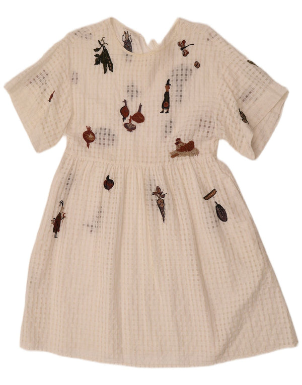 Donoratico Damen Grafisches A-Linien-Kleid UK 12 Mittelweiß